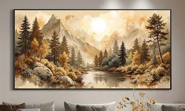 لوحات جدارية إطار عن الطبيعة مقاس 80×120 سم
